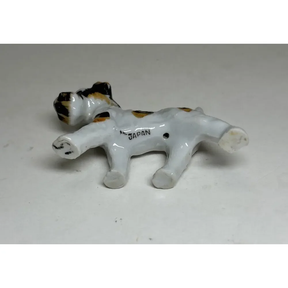 Vtg Black & White Terrier Dog Porcelain 3